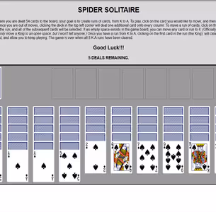 SPIDER SOLITAIRE BY AIDAN BELL Gameplay Images 2