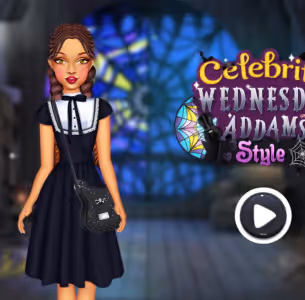 Celebrity Wednesday Addams Style Gameplay Images 1