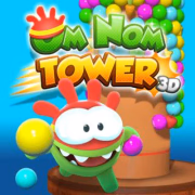 play Om Nom Tower 3D Bubble Shooter online